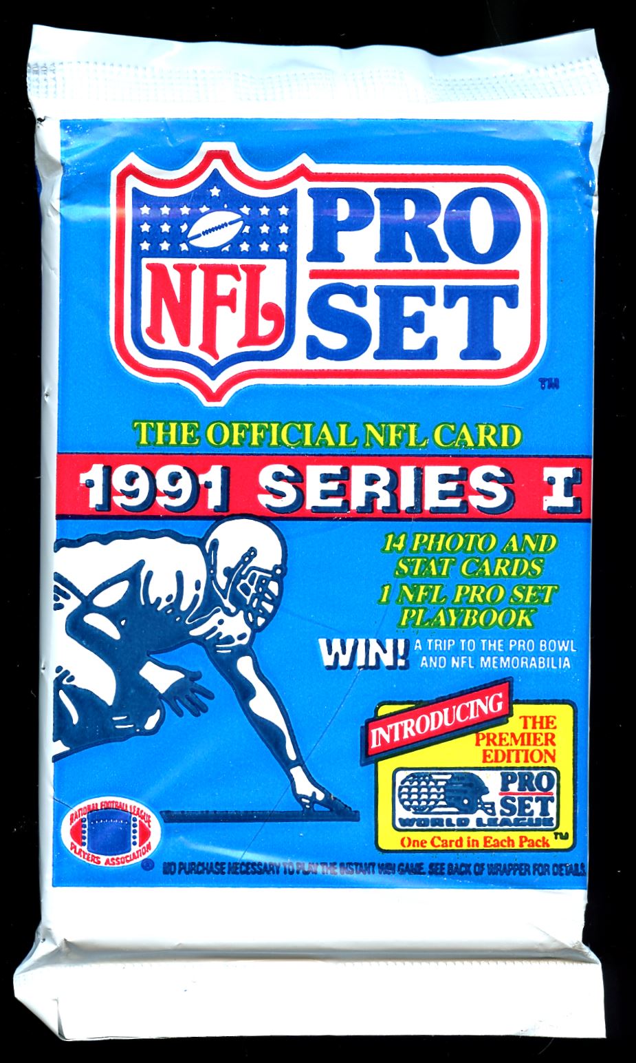 1991 Pro Set Series 1 Football Unopened Pack - 14 Cards