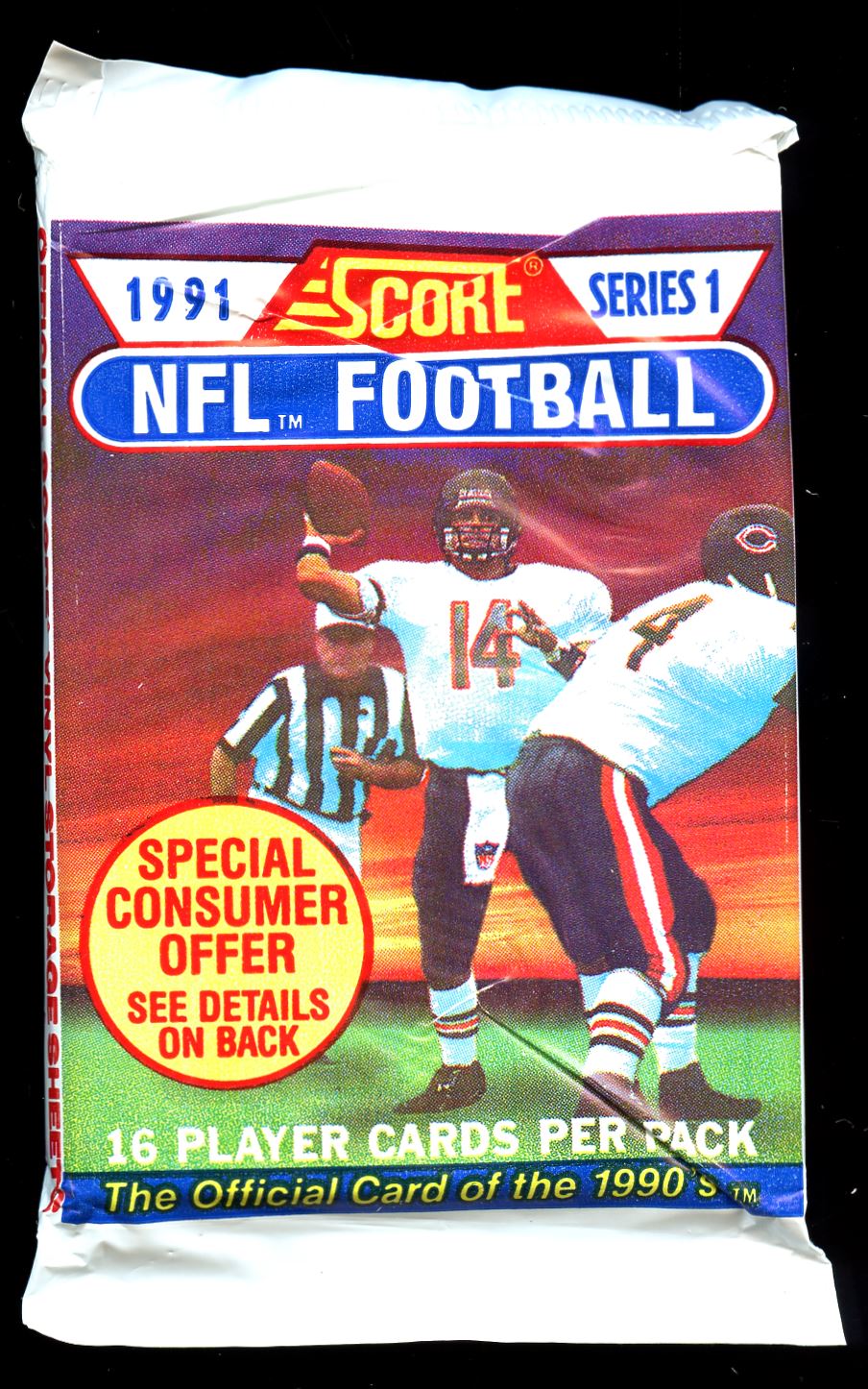 1991 Score Football Series 1 Unopened Pack - 16 Cards
