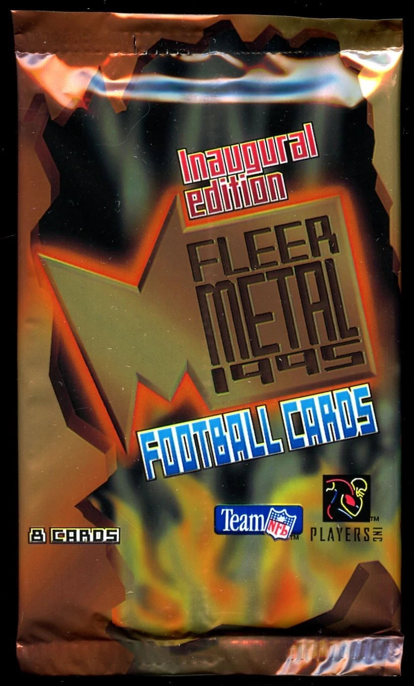 1995 Fleer Metal Football Unopened Pack - 8 Cards
