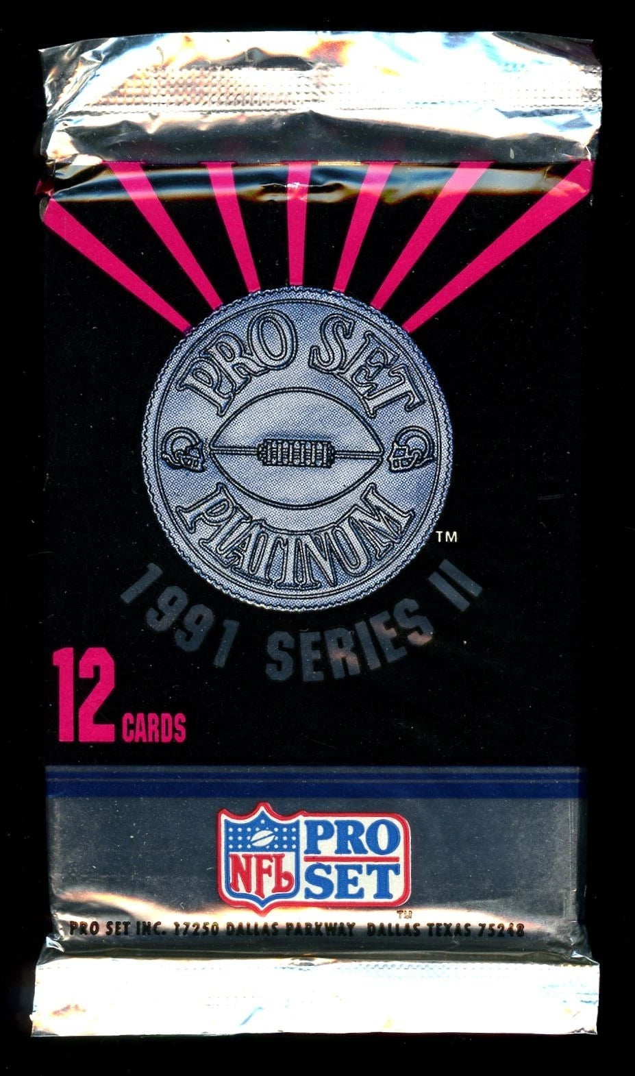 1991 Pro Set Platinum Series 2 Football Unopened Pack - 12 Cards