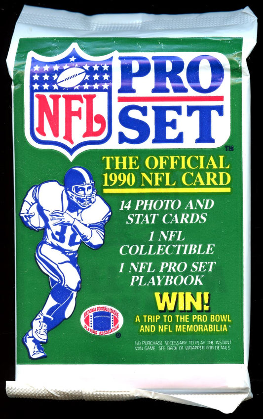 1990 Pro Set Football Series 1 Unopened Pack - 14 Cards