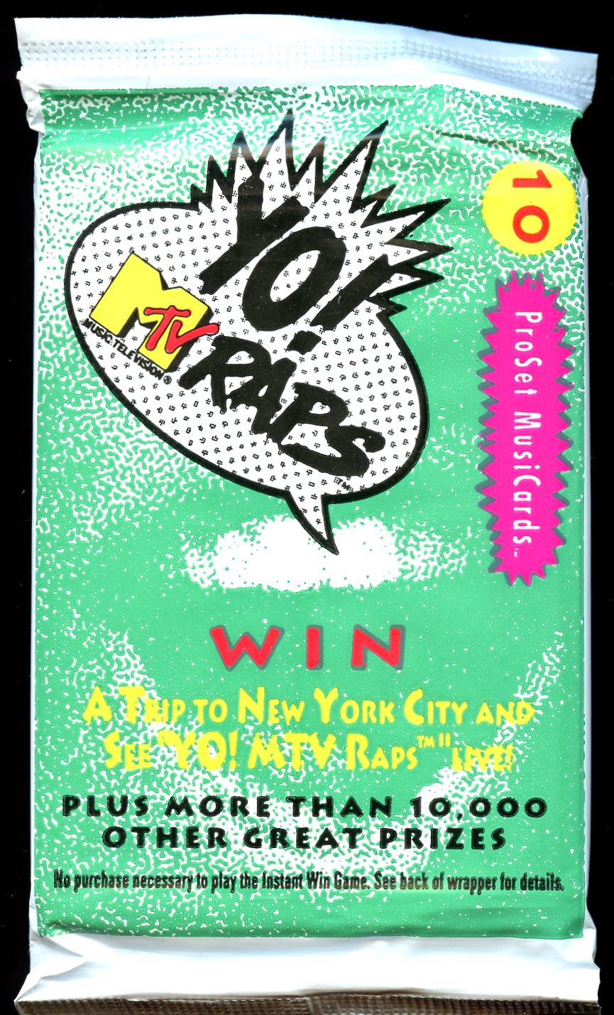 1991 Pro Set Yo! MTV Raps Unopened Pack - 10 Cards