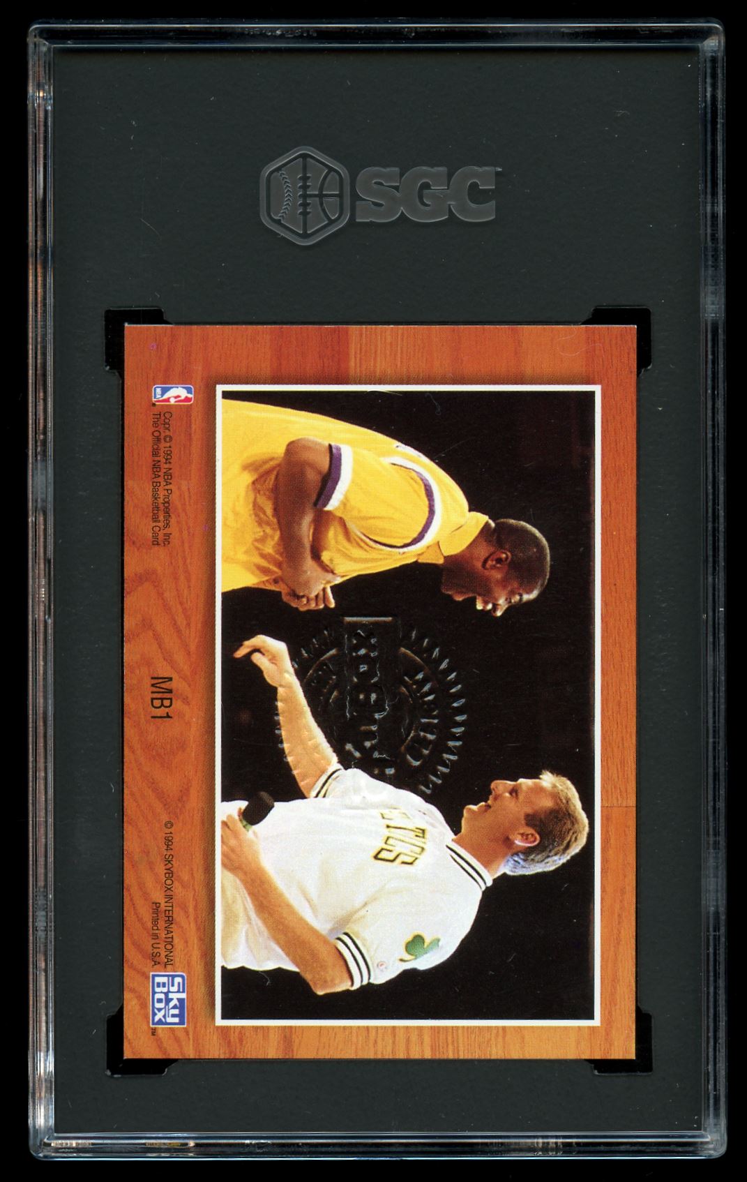 1993-94 NBA Hoops Autographs #MB1 Magic Johnson Larry Bird SGC 8.5 NM-MT+