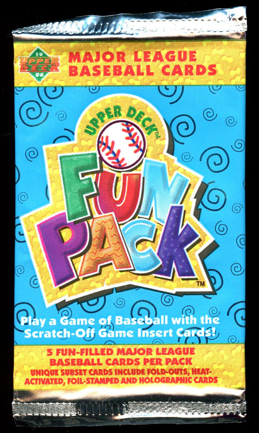 1994 Upper Deck Fun Pack Baseball Unopened Pack - 5 Cards