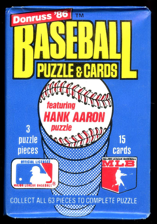 1986 Donruss Baseball Unopened Wax Pack - 15 Cards