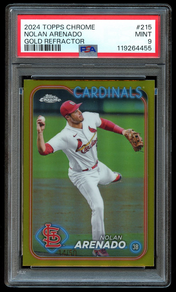 2024 Topps Chrome Gold Refractor #215 Nolan Arenado /50 PSA 9 MINT
