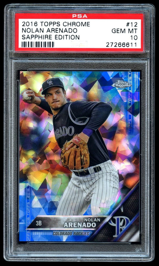 2016 Topps Chrome Sapphire #12 Nolan Arenado PSA 10 GEM MINT