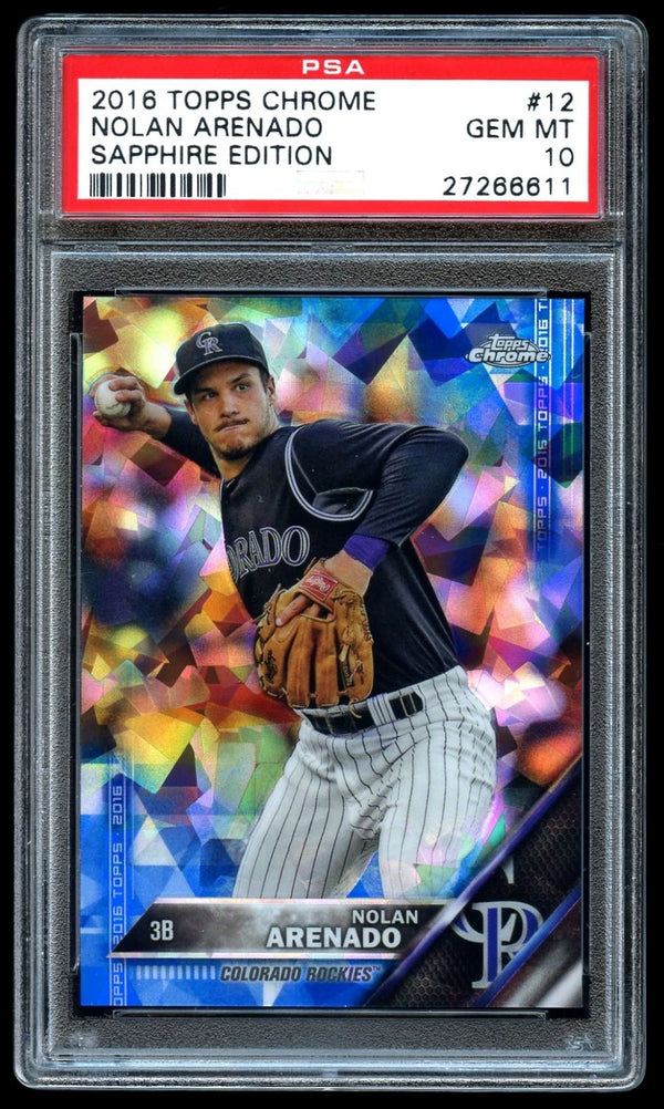 2016 Topps Chrome Sapphire #12 Nolan Arenado PSA 10 GEM MINT