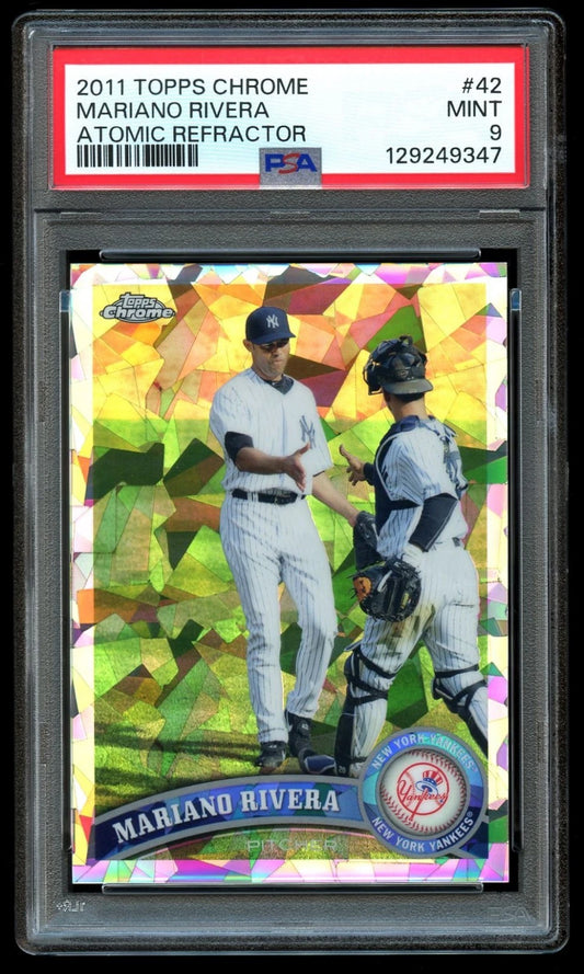 2011 Topps Chrome Atomic Refractor #42 Mariano Rivera /225 PSA 9 MINT