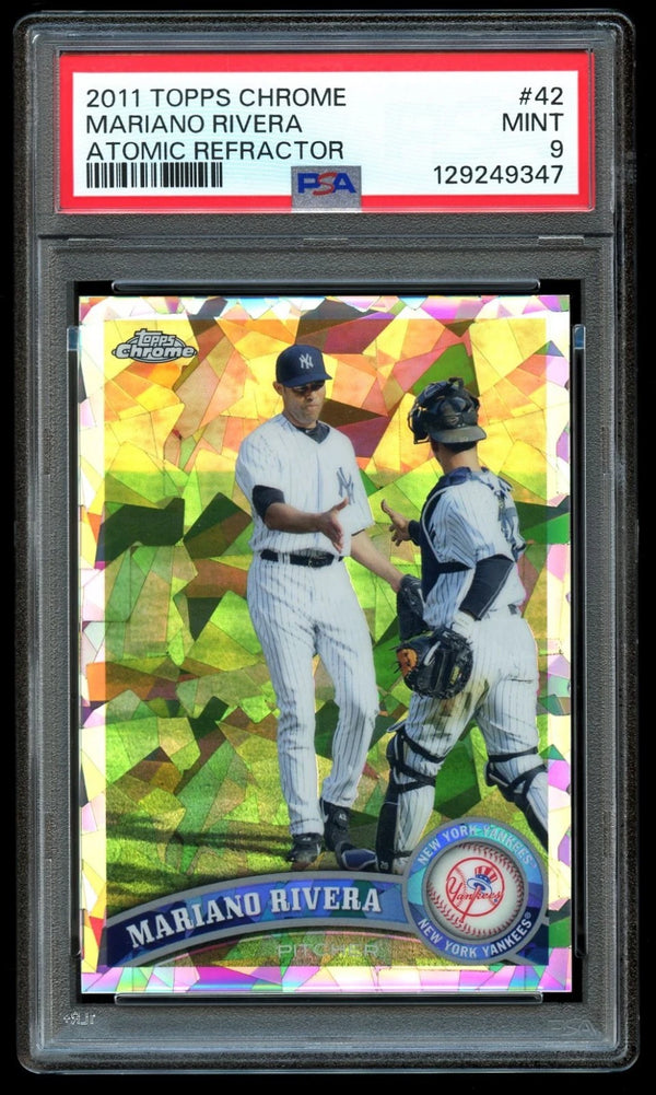 2011 Topps Chrome Atomic Refractor #42 Mariano Rivera /225 PSA 9 MINT