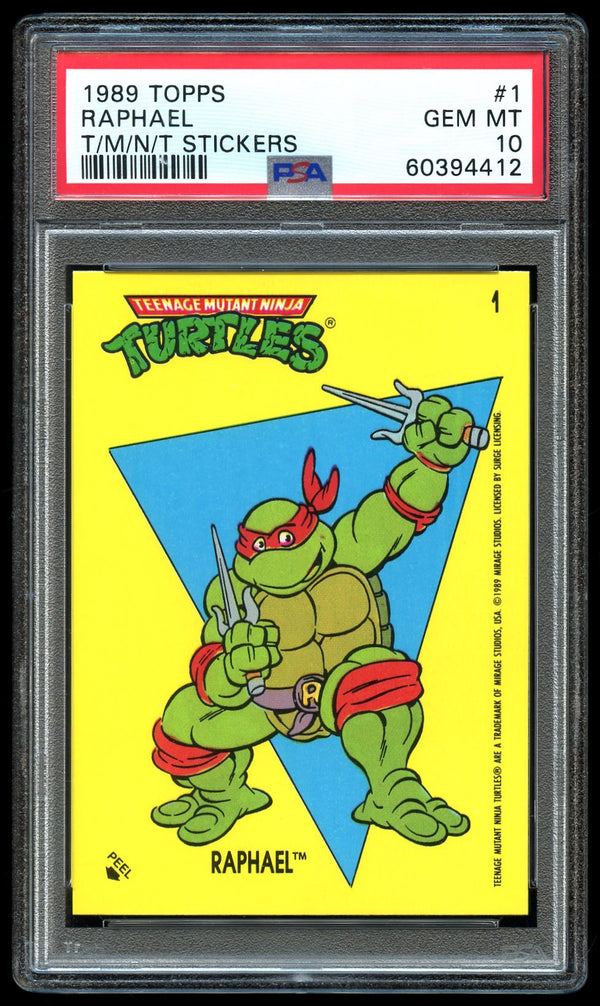 1989 Topps Teenage Mutant Ninja Turtles Stickers #1 Raphael PSA 10 GEM MINT