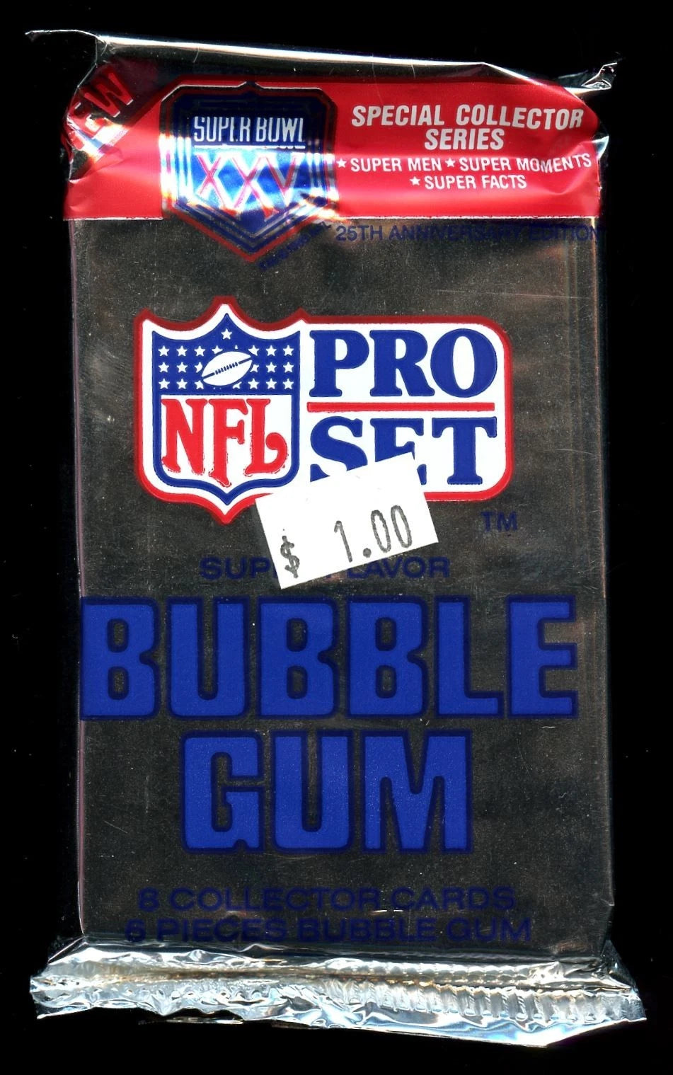 1990 Pro Set Super Bowl Football Unopened Pack - 8 Cards