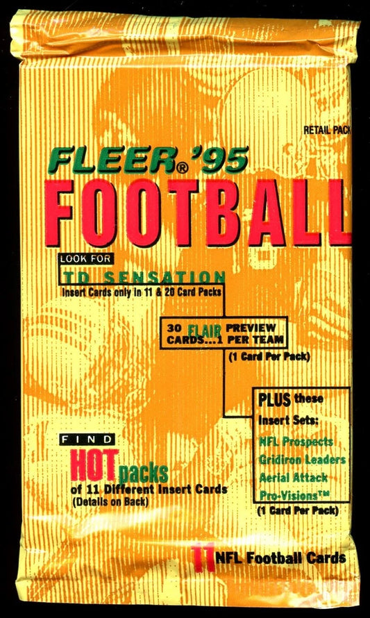 1995 Fleer Football Unopened Pack - 11 Cards