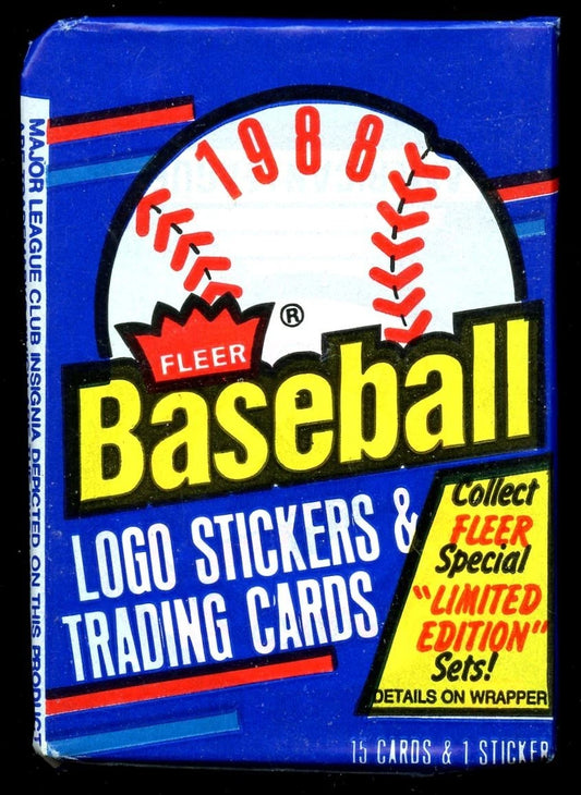1988 Fleer Baseball Unopened Wax Pack - 15 Cards