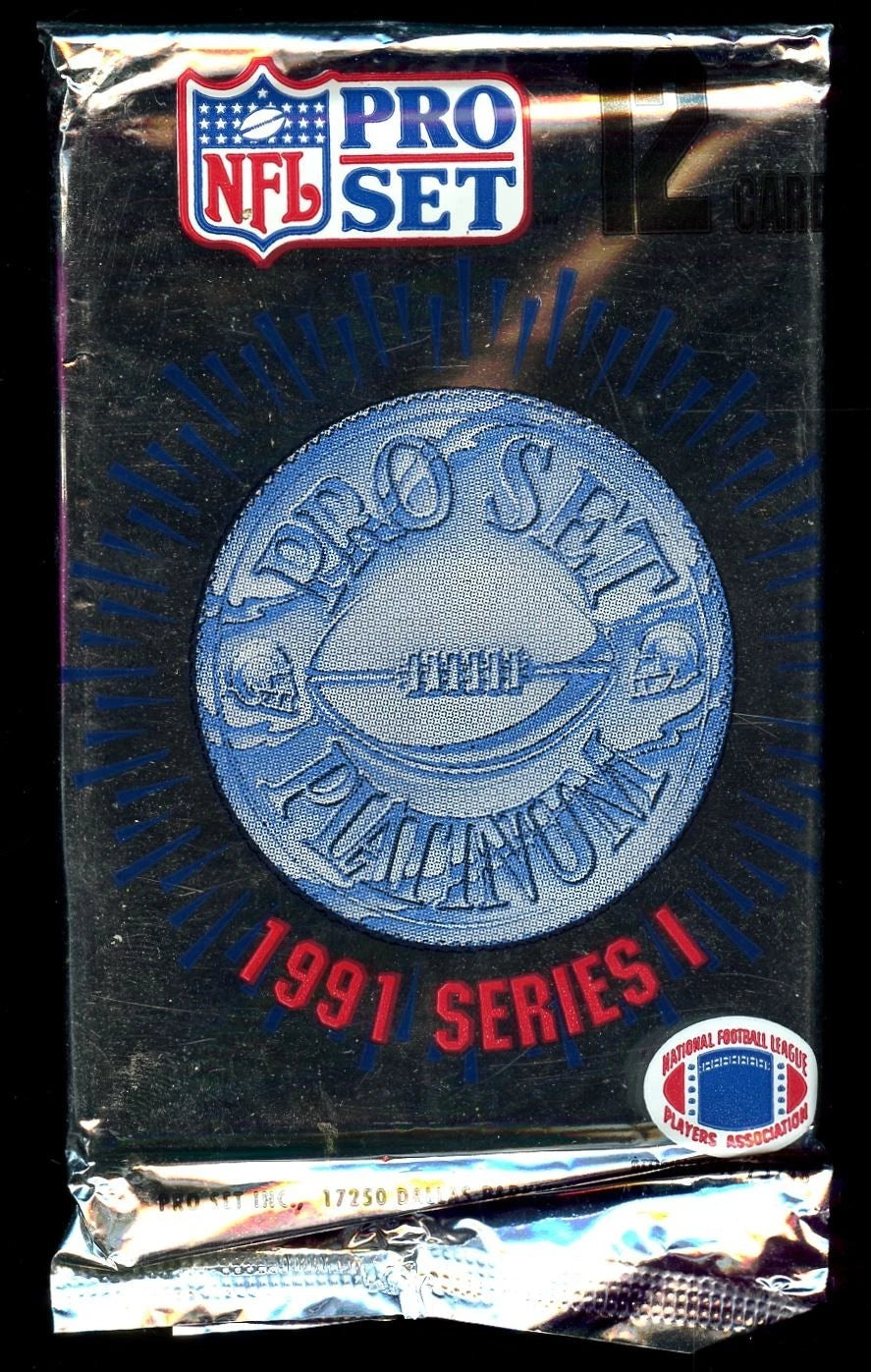 1991 Pro Set Platinum Series 1 Football Unopened Pack - 12 Cards