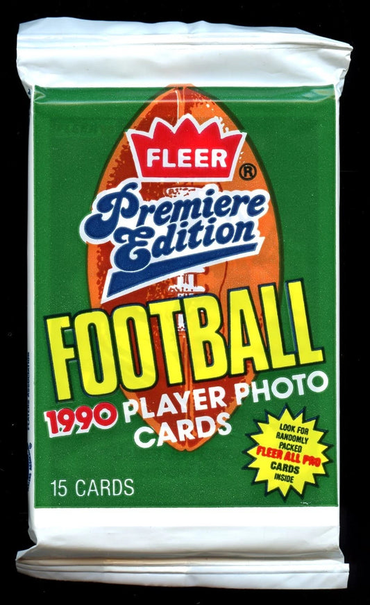 1990 Fleer Football Unopened Pack - Premiere Edition - 15 Cards