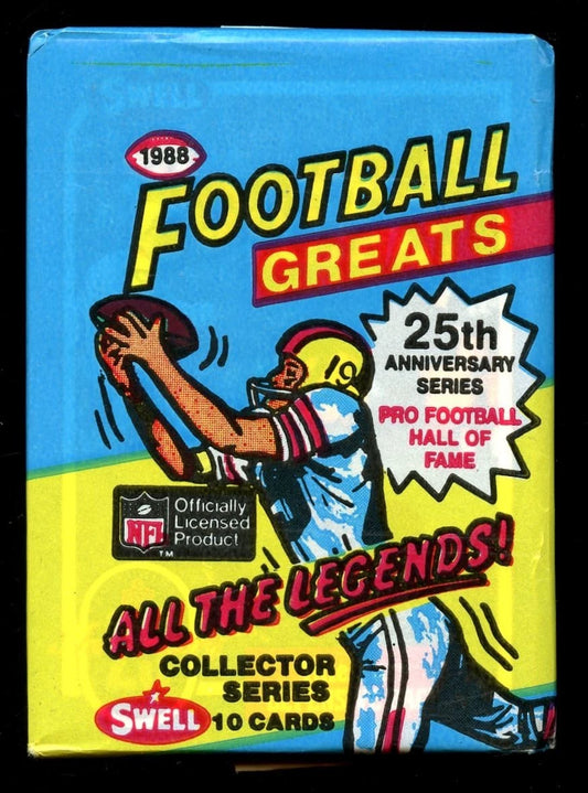 1988 Swell Football Greats Unopened Wax Pack - 10 Cards