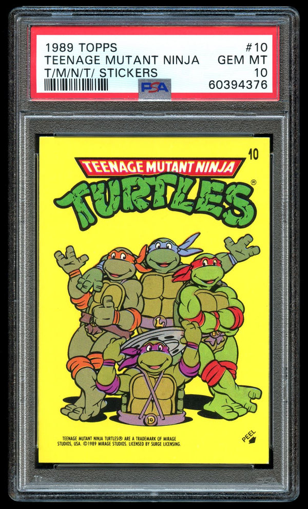 1989 Topps Teenage Mutant Ninja Turtles Stickers #10 TMNT PSA 10 GEM MINT