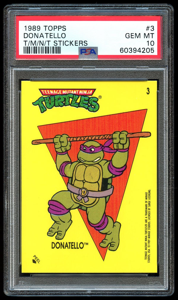 1989 Topps Teenage Mutant Ninja Turtles Stickers #3 Donatello PSA 10 GEM MINT